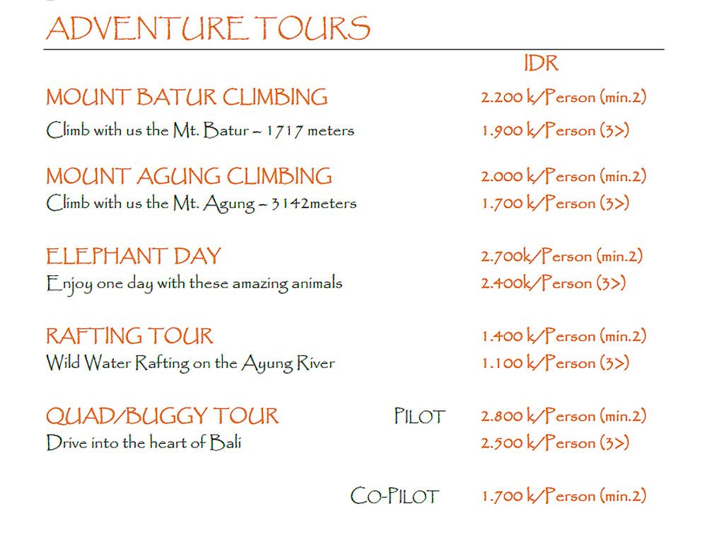 Bali Adventure Tour